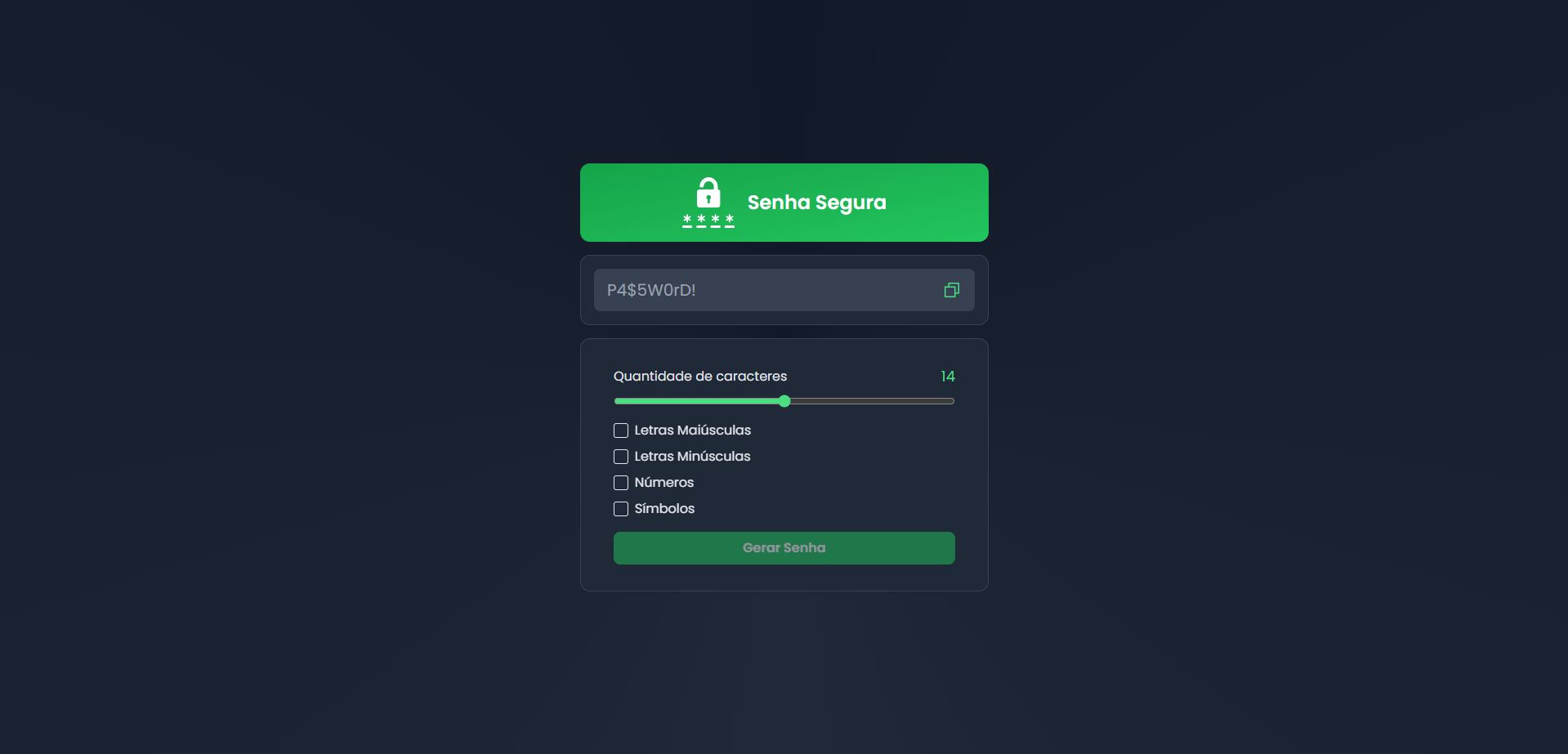 Safe Password Generator
